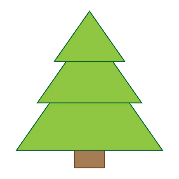 Noel Ağacının Noel Tatili Için Basit Bir Gösterimi — Stok Vektör