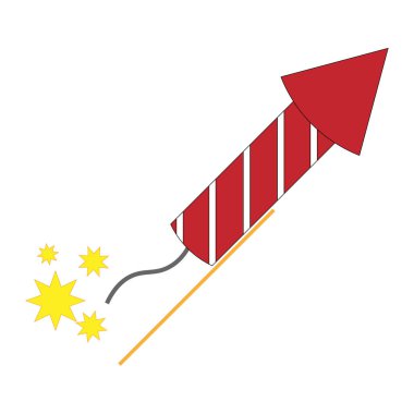 Noel tatili için havai fişek roketi ya da petrolün basit bir gösterimi