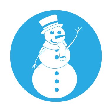 Noel tatili için komik kardan adam kavramının basit bir gösterimi