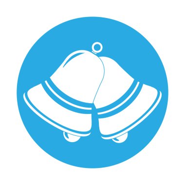 Noel çanları ve mutlu yeni yıl sembolünün basit bir gösterimi.