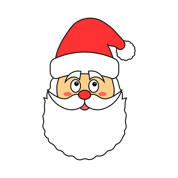 Jednoduchá Ilustrace Ikony Santa Claus Vánoční Klobouk — Stockový vektor