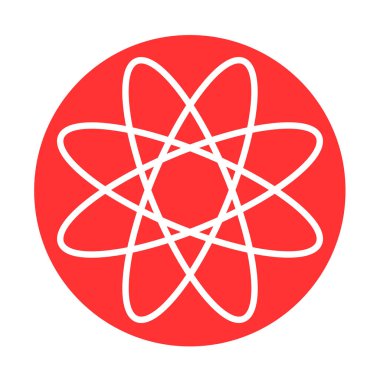 Atom simgesi illüstrasyonu Basit atom tıbbi sembolü 
