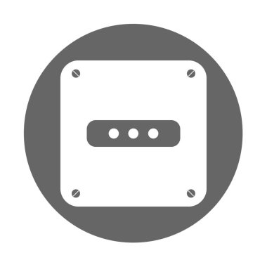 Arka planda izole edilmiş soket tıkacı simgesinin basit çizimi