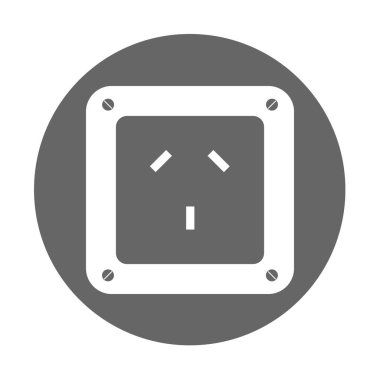 Arka planda izole edilmiş soket tıkacı simgesinin basit çizimi