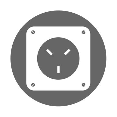 Arka planda izole edilmiş soket tıkacı simgesinin basit çizimi