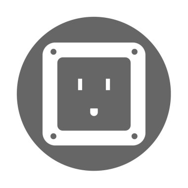 Arka planda izole edilmiş soket tıkacı simgesinin basit çizimi