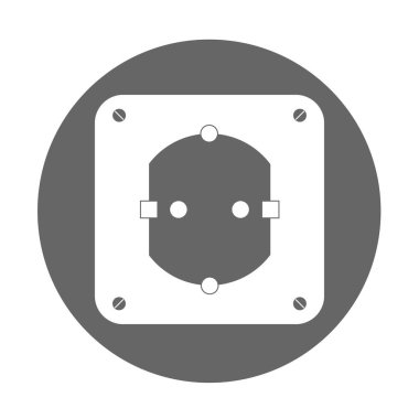 Arka planda izole edilmiş soket tıkacı simgesinin basit çizimi