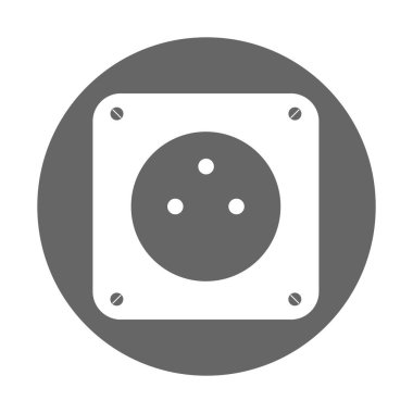 Arka planda izole edilmiş soket tıkacı simgesinin basit çizimi