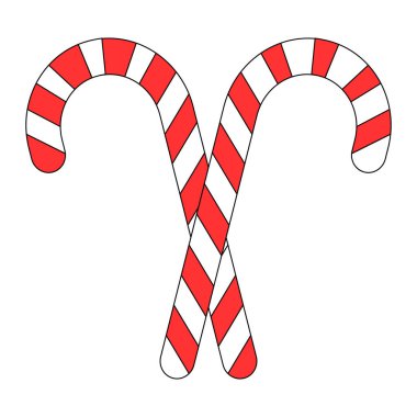 Noel tatili için basit bir şeker çizimi.