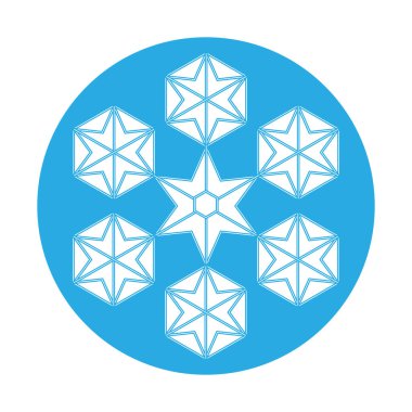 Noel tatili için kar tanesinin basit bir gösterimi