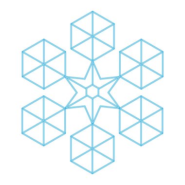 Noel tatili için kar tanesinin basit bir gösterimi