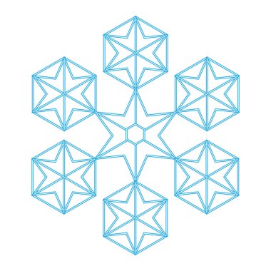 Noel tatili için kar tanesinin basit bir gösterimi