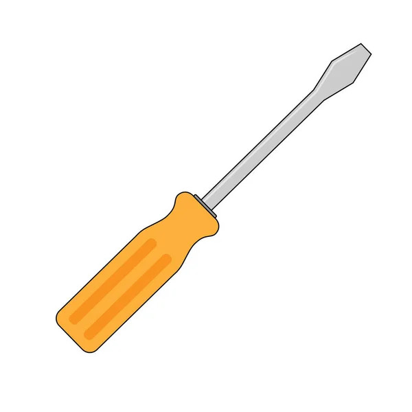 Simple Illustration Slotted Common Blade Screwdriver Flat Apps Websites — Stock Vector