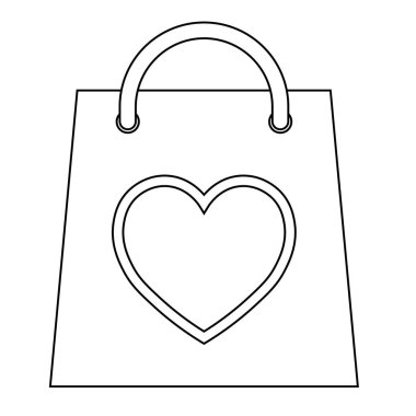 Sevgililer Günü için kalp ikonu olan basit bir paket çizimi