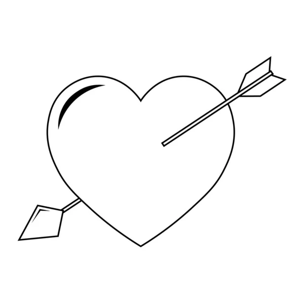 バレンタインデーのハートアイコンのシンプルなイラスト — ストックベクタ