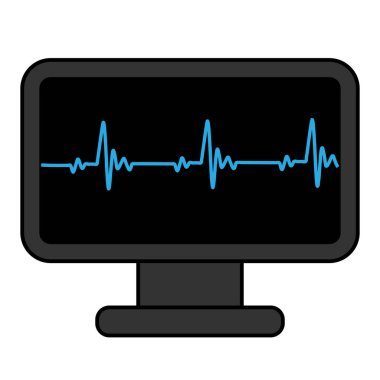 Kardiyogram. Kalp atışı ikonu. Kalp atışı hattı. Elektrokardiyogram monitörde