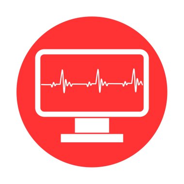 Kardiyogram. Kalp atışı ikonu. Kalp atışı hattı. Elektrokardiyogram monitörde