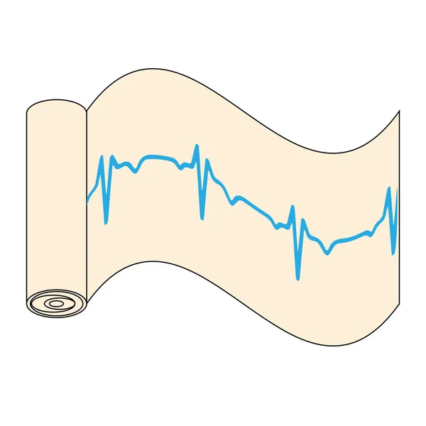 Cardiogramme Icône Battement Coeur Ligne Battement Coeur Électrocardiogramme Sur Papier — Image vectorielle