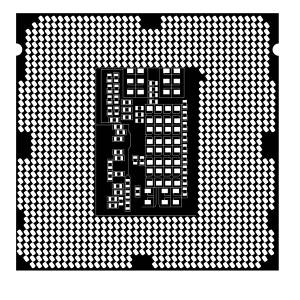 Eenvoudige Illustratie Van Digitale Elektronische Computer Cpu Chip Icoon — Stockvector