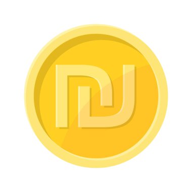 Sheqel sembolünün basit bir illüstrasyonu, internet para birimi kavramı