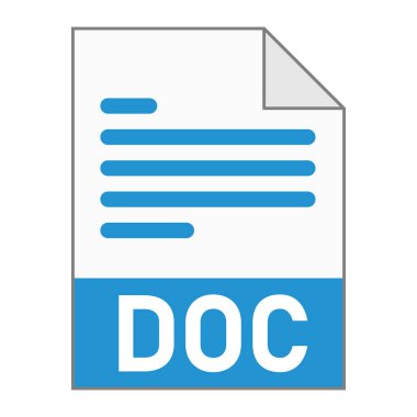 Web için DOC dosya simgesinin modern düz tasarımı