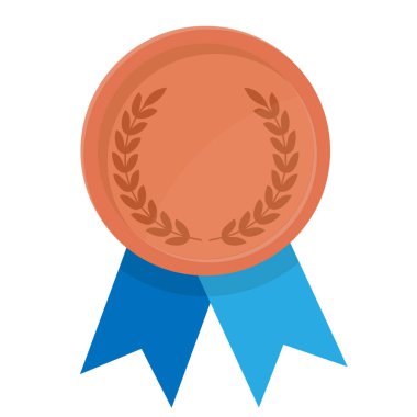 Kazananlar için kurdeleli bronz madalya illüstrasyonu