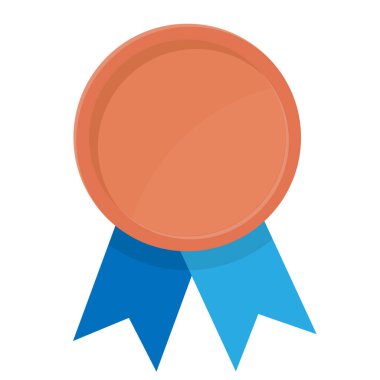 Kazananlar için kurdeleli bronz madalya illüstrasyonu