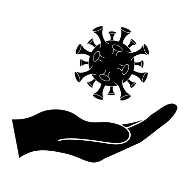 Coronavirus Bakteri Hücre Simgesi, 2019-nCoV, Covid-2019, Covid-19 Coronavirus Bakteri