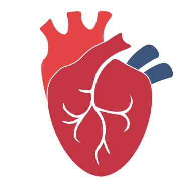 Düz biçimli kalp simgesi beyaz şeffaf arkaplan üzerinde izole resimleme