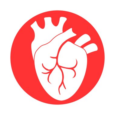 Düz biçimli kalp simgesi beyaz şeffaf arkaplan üzerinde izole resimleme