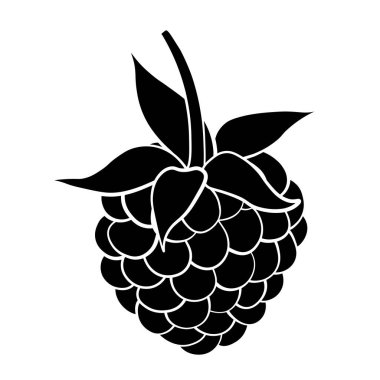 Beyaz arkaplanda izole edilmiş web için ahududu tatlısı çizimi