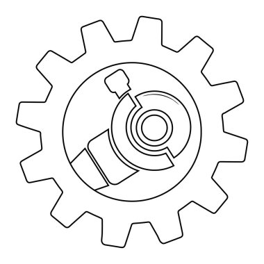 Vites simgesinde elektrik açı öğütücüsünün basit gösterimi