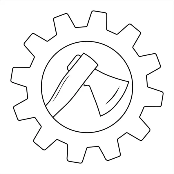 Вісь Піктограмі Коробки Передач Ілюстрація Простого Дизайну Силует Сокири — стоковий вектор