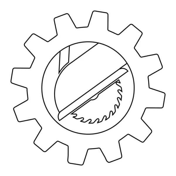 Cirkelsåg Växel Enkel Ikon Från Arbetsverktyg Konstruktion Och Tillverkning Ikoner — Stock vektor