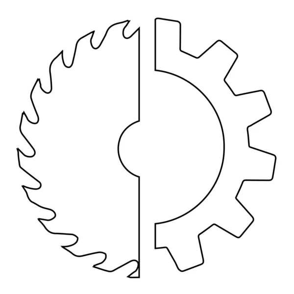 Kreissäge Zahnrad Einfaches Symbol Von Arbeitswerkzeugen Bau Und Fertigungssymbolen — Stockvektor