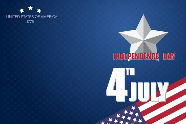 アメリカ独立記念日 旗と星のデザイン7月4日 — ストックベクタ