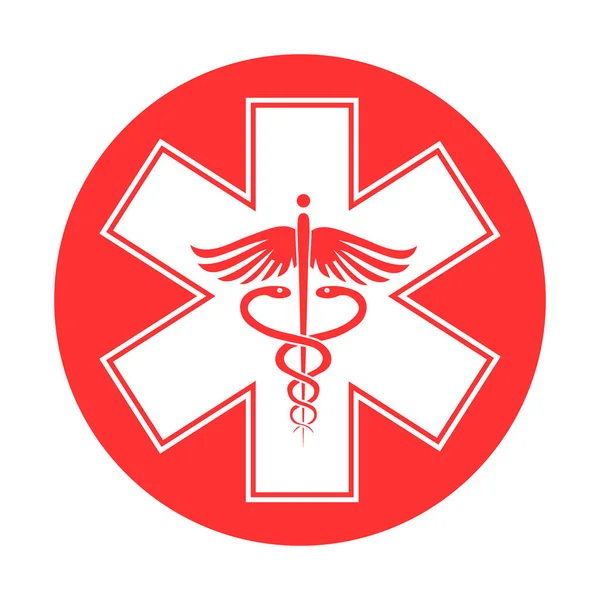 Ikona Medycznego Znaku Życia Szpital Ambulans Gwiazda Glif Styl Piktogram — Wektor stockowy