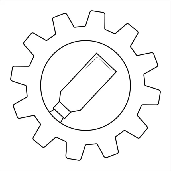 Couteau Mastic Sur Icône Plate Vitesse Construire Réparer Graphiques Vectoriels — Image vectorielle