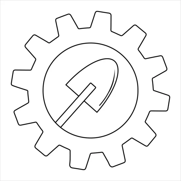 Schaufel Symbol Gang Illustration Auf Dem Weißen Hintergrund — Stockvektor