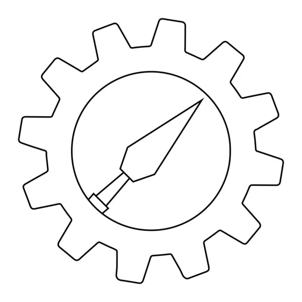 Einfache Illustration Des Meißelsymbols Zahnrädern Für App Oder Web — Stockvektor