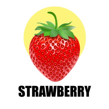 Beyaz arkaplanda izole edilmiş web için çilekli tatlı meyve illüstrasyonu