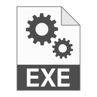 Web için EXE dosya simgesinin modern düz tasarımı
