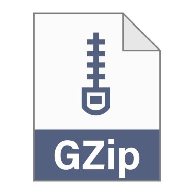 Web için GZip arşiv dosya simgesinin modern düz tasarımı