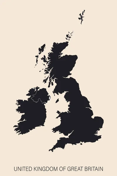 Highly Detailed United Kingdom Map Borders Isolated Background — Stock Vector