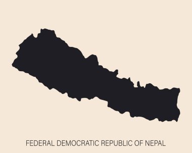 Arkaplanda izole edilmiş sınırları olan son derece ayrıntılı Nepal haritası