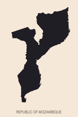 Arkaplanda izole edilmiş sınırları olan son derece ayrıntılı Mozambik haritası