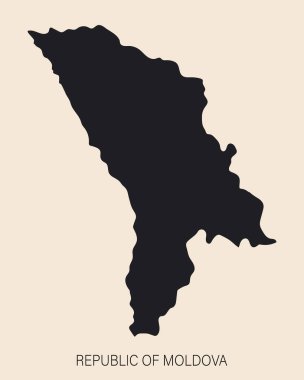Arkaplanda izole edilmiş sınırlarla son derece ayrıntılı Moldova haritası