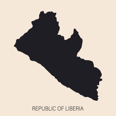 Arka planda izole edilmiş son derece ayrıntılı Liberya haritası