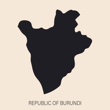 Arkaplanda izole edilmiş sınırları olan son derece ayrıntılı Burundi haritası