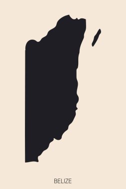 Arka planda izole edilmiş sınırları olan yüksek detaylı Belize haritası